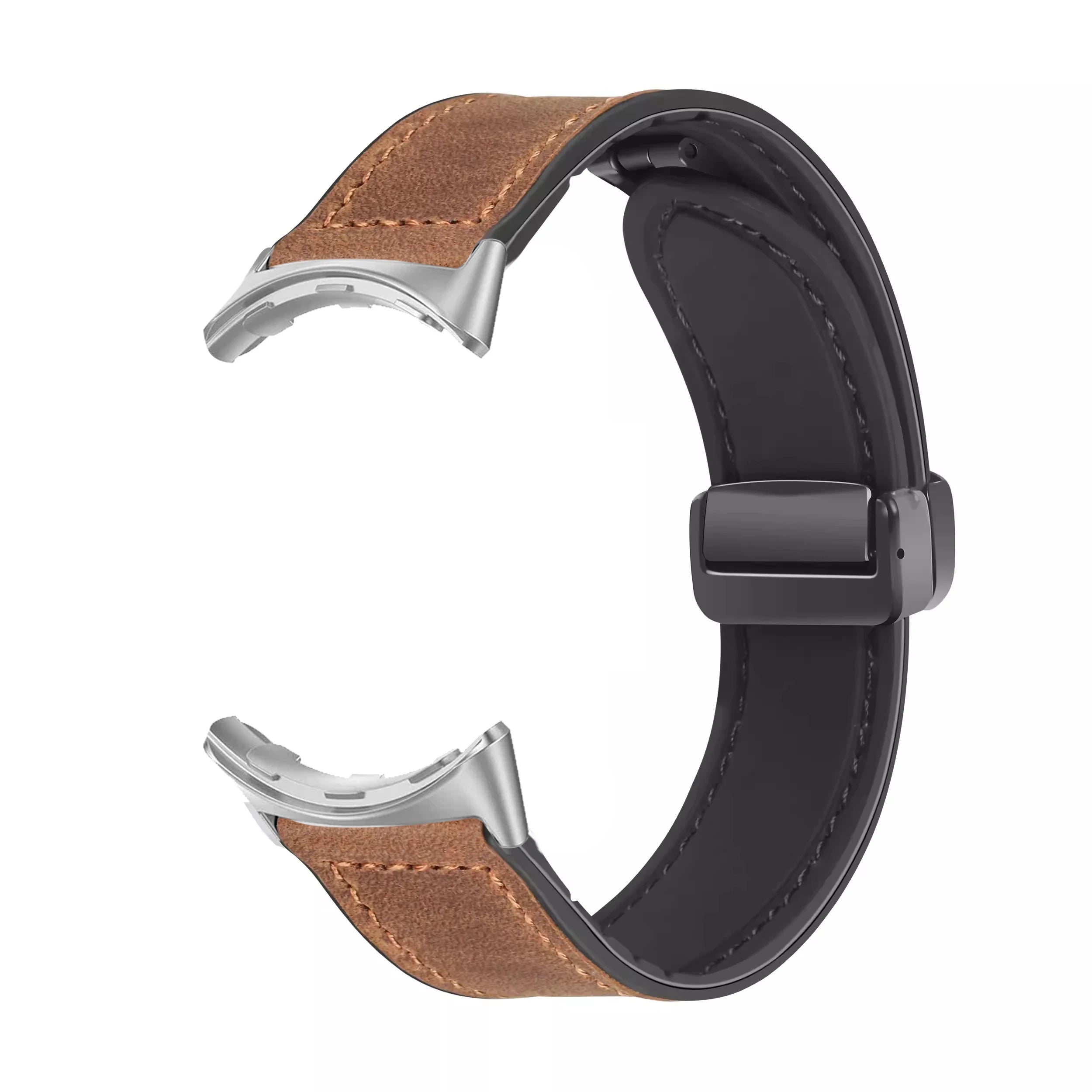 Vervangende band voor Google Pixel Watch 1, 2, 3, 4, 41 mm, 45 mm, in bruin leer 