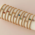 Goudkleurige armband met geboortesteen voor dames januari
