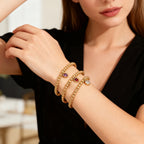 Goudkleurige armband met geboortesteen voor dames