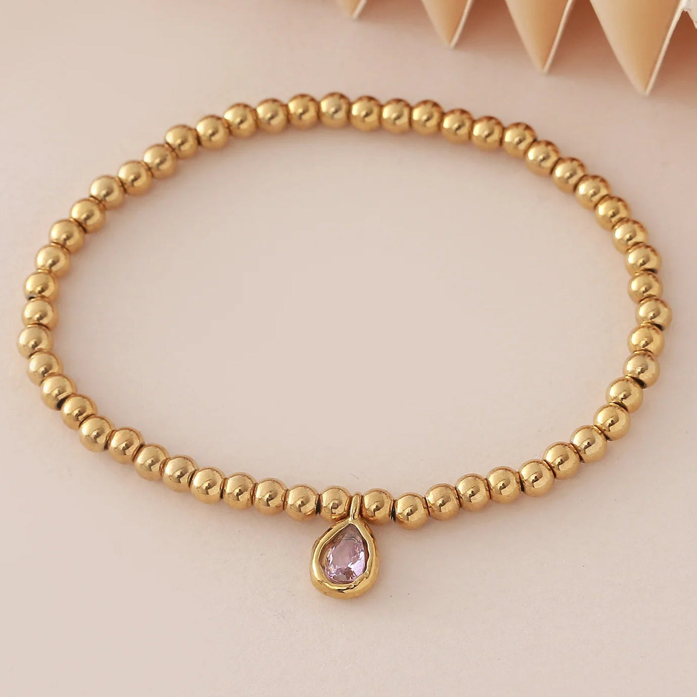 Goudkleurige armband met geboortesteen voor dames