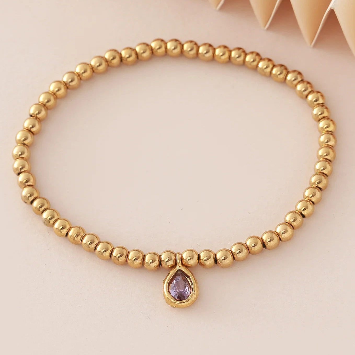 Goudkleurige armband met geboortesteen voor dames