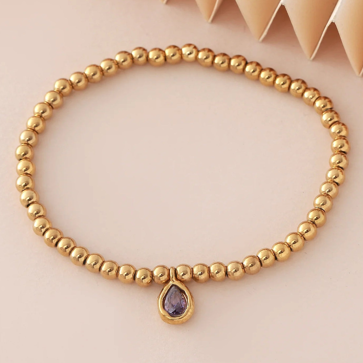 Goudkleurige armband met geboortesteen voor dames