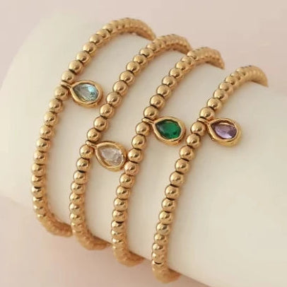 Goudkleurige armband met geboortesteen voor dames