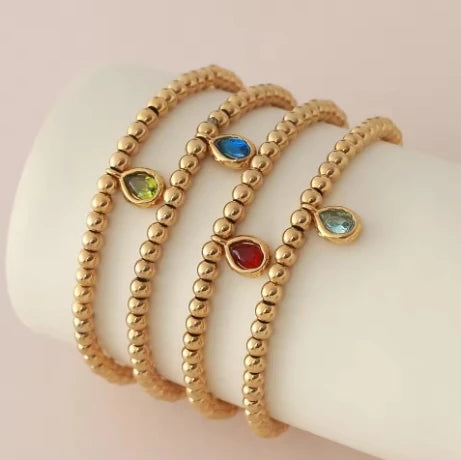 Goudkleurige armband met geboortesteen voor dames