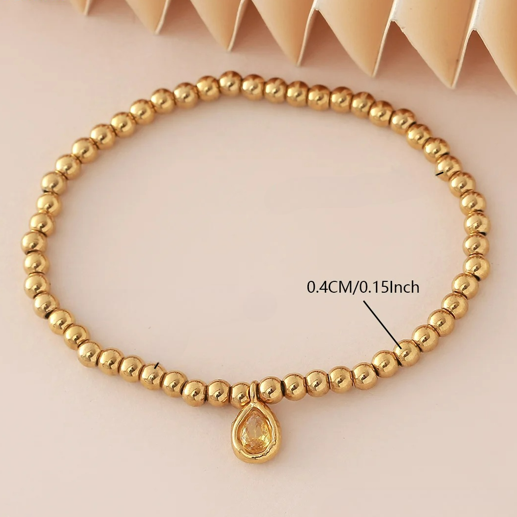 Goudkleurige armband met geboortesteen voor dames