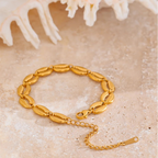 Vergulde armband met kauri-schelp