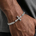 Dubbele schakelarmband met kruis