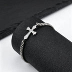 Dubbele schakelarmband met kruis