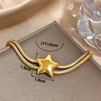 Armband met dubbele rij en bolle ster