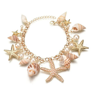 Bracelet Elégant avec Coquillages or