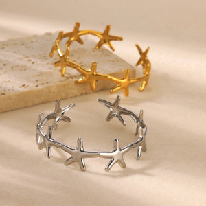 Bracelet Elégant Coquillages Etoile de Mer et Coquilles Saint-Jacques étoile de mer argent