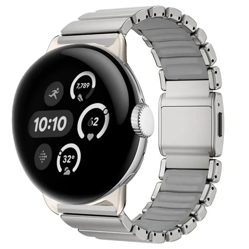 Roestvrijstalen armband voor Google Pixel Watch 3, 4, 45mm zilver