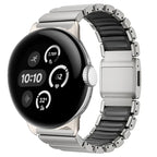 Roestvrijstalen armband voor Google Pixel Watch 3, 4, 45mm zilver en zwart