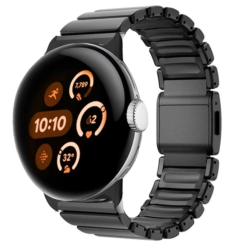 Roestvrijstalen armband voor Google Pixel Watch 3, 4, 45mm zwart