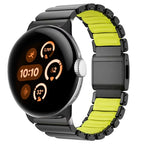 Roestvrijstalen armband voor Google Pixel Watch 3, 4, 45mm zwart en geel