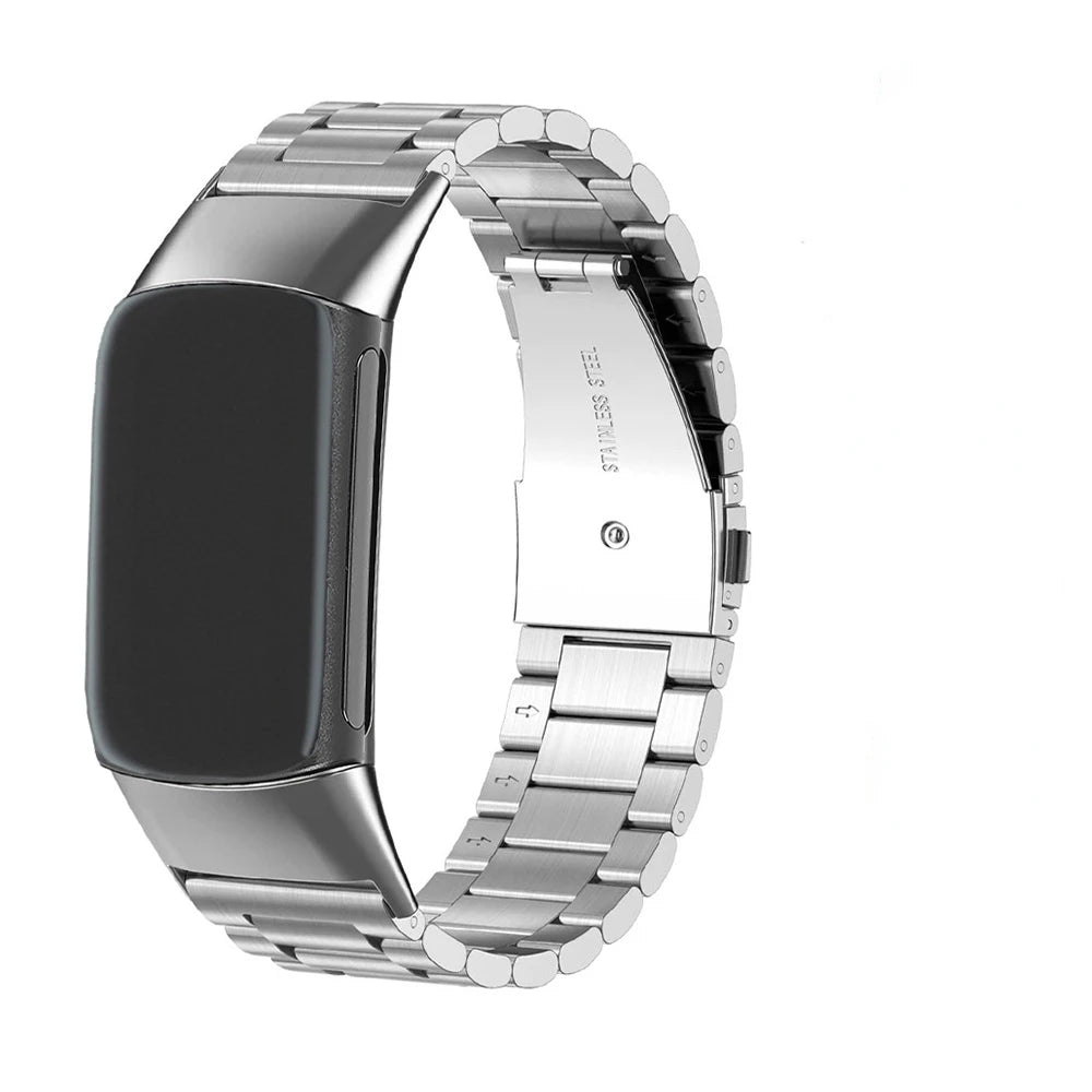 Stalen armband voor Fitbit Charge 5, Charge 6 horloge zilver