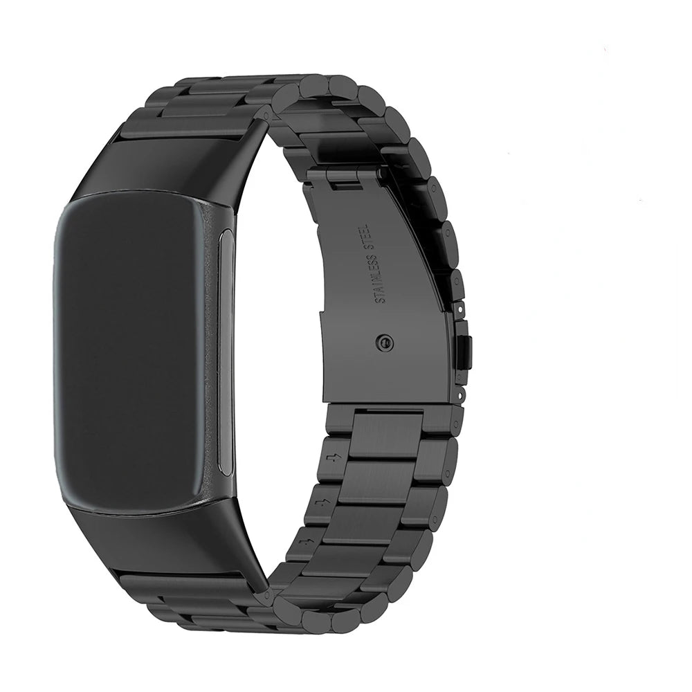 Stalen armband voor Fitbit Charge 5, Charge 6 horloge zwart