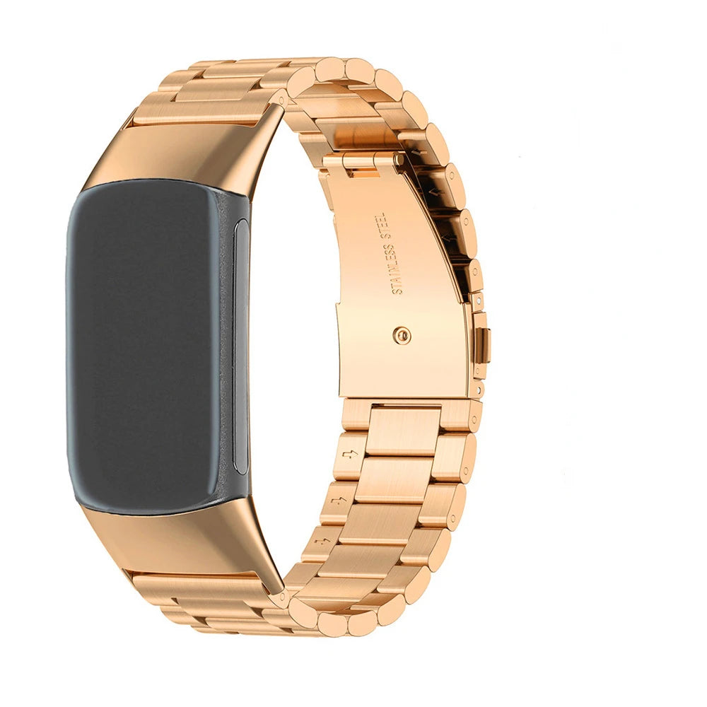 Stalen armband voor Fitbit Charge 5, Charge 6 horloge roségoud
