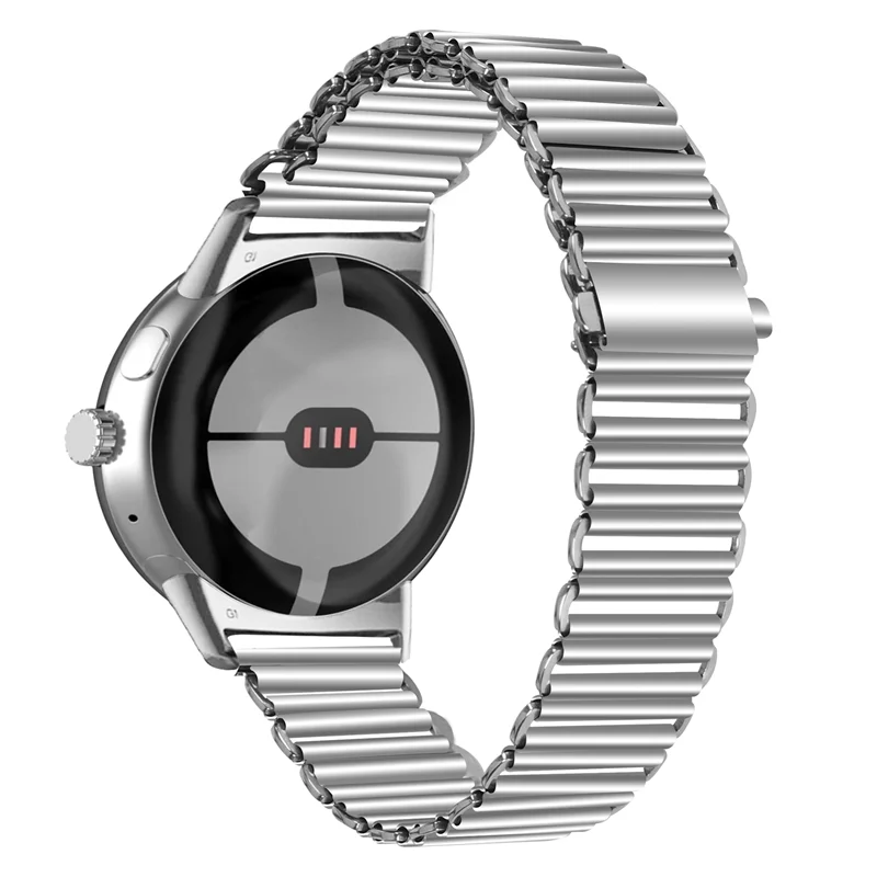 Armband van gehard staal voor Smartwatch Google Pixel Watch 1 & 2 zilvergrijs 