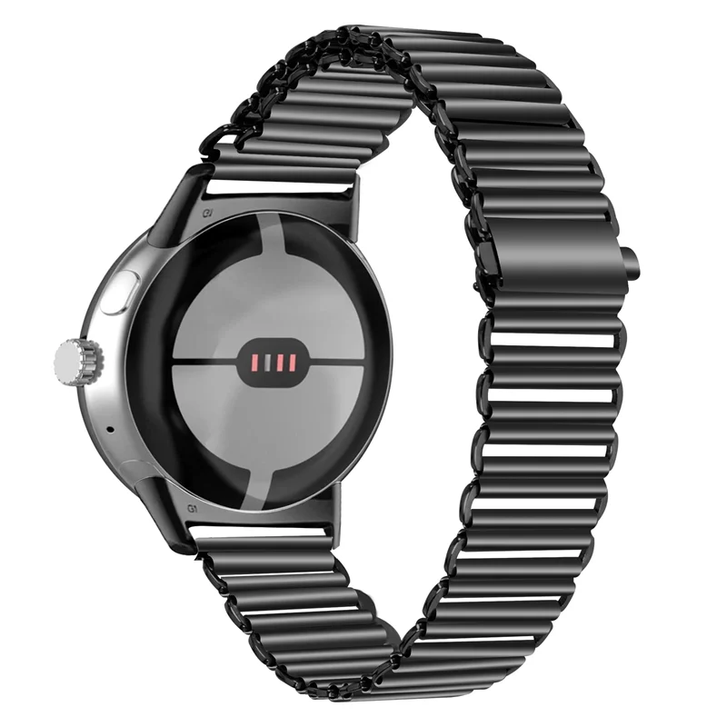 Armband van gehard staal voor Smartwatch Google Pixel Watch 1 & 2 zwart