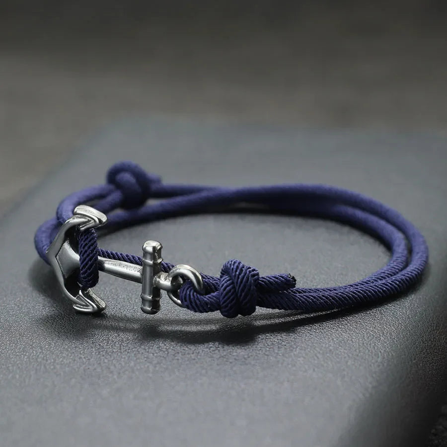 Ankerarmband van marineblauw koord