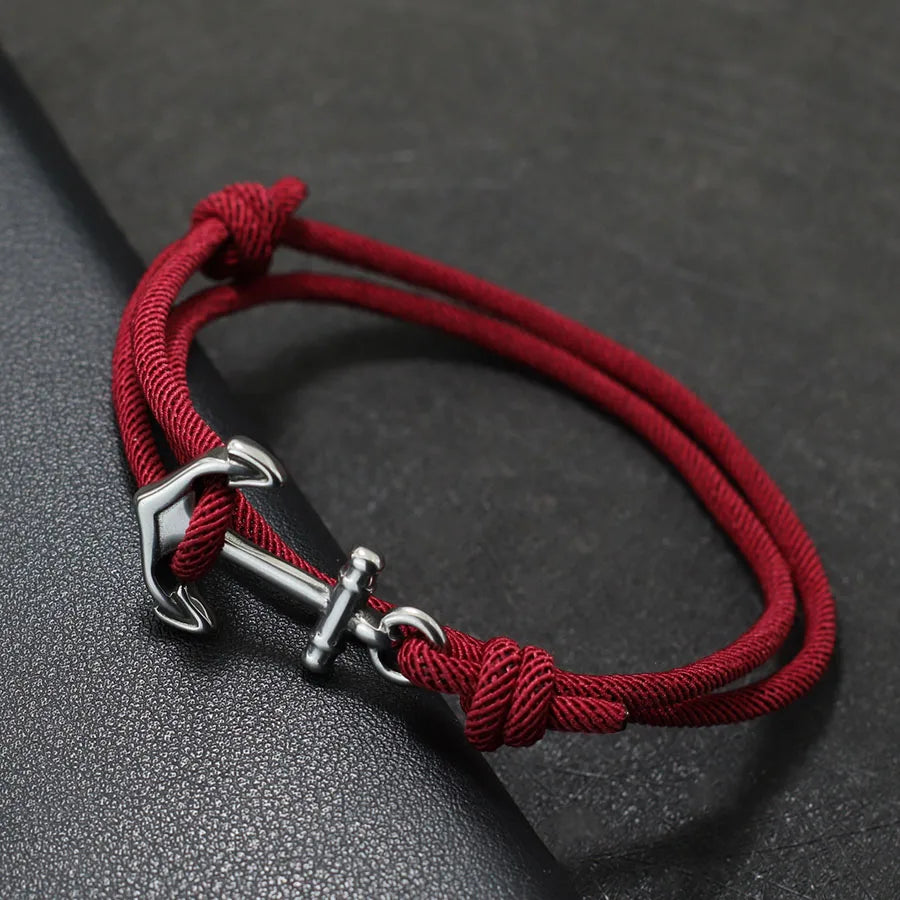 Ankerarmband van bordeaux koord