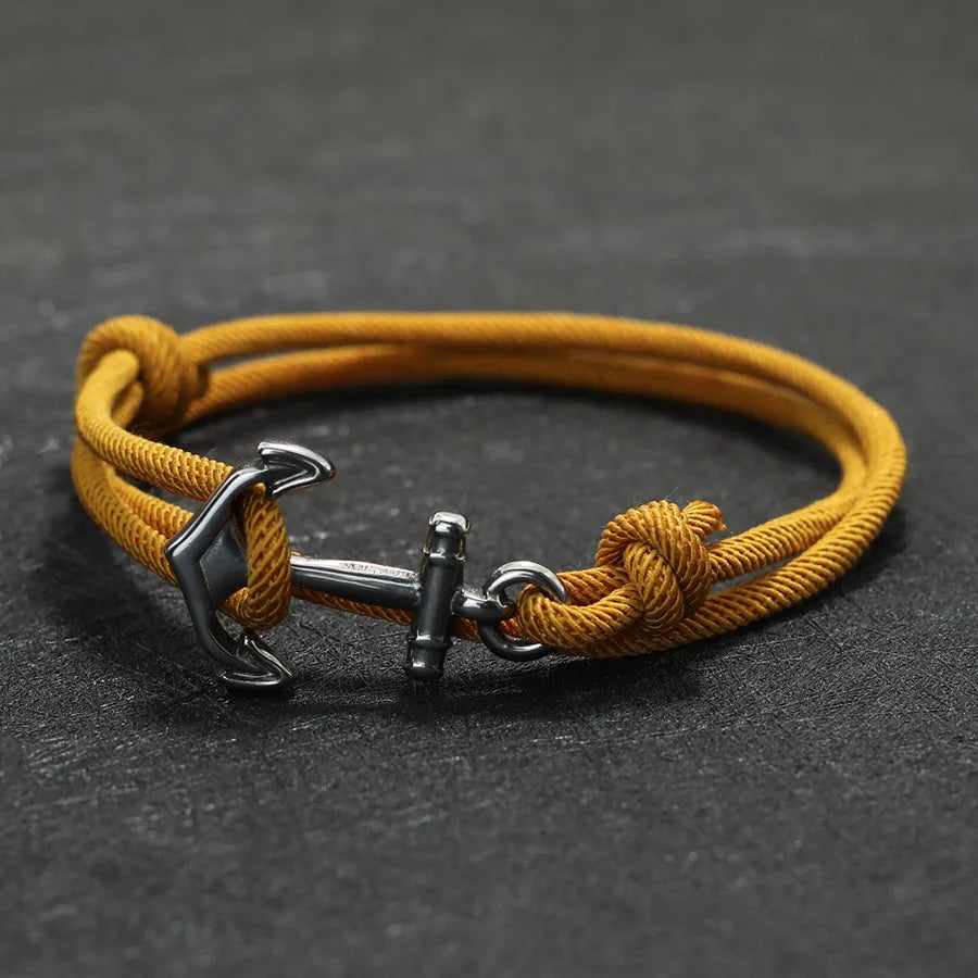 Ankerarmband van geel koord