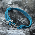 Ankerarmband van blauw koord