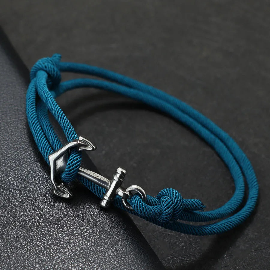 Ankerarmband van blauw koord