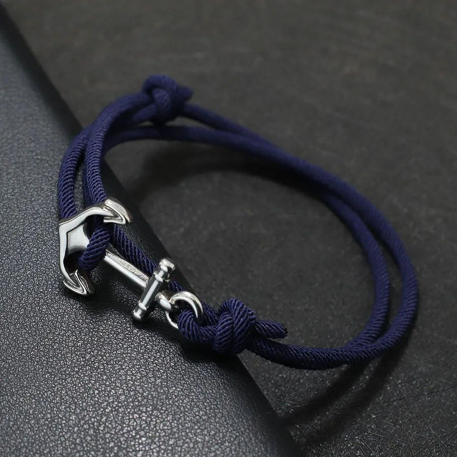 Ankerarmband van marineblauw koord