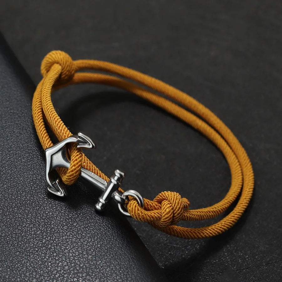 Ankerarmband van geel koord