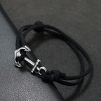 Ankerarmband van zwart koord