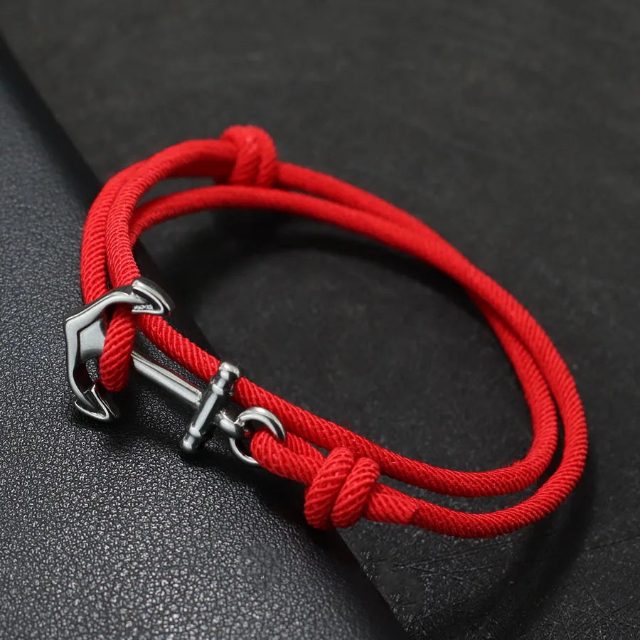 Ankerarmband van rood koord