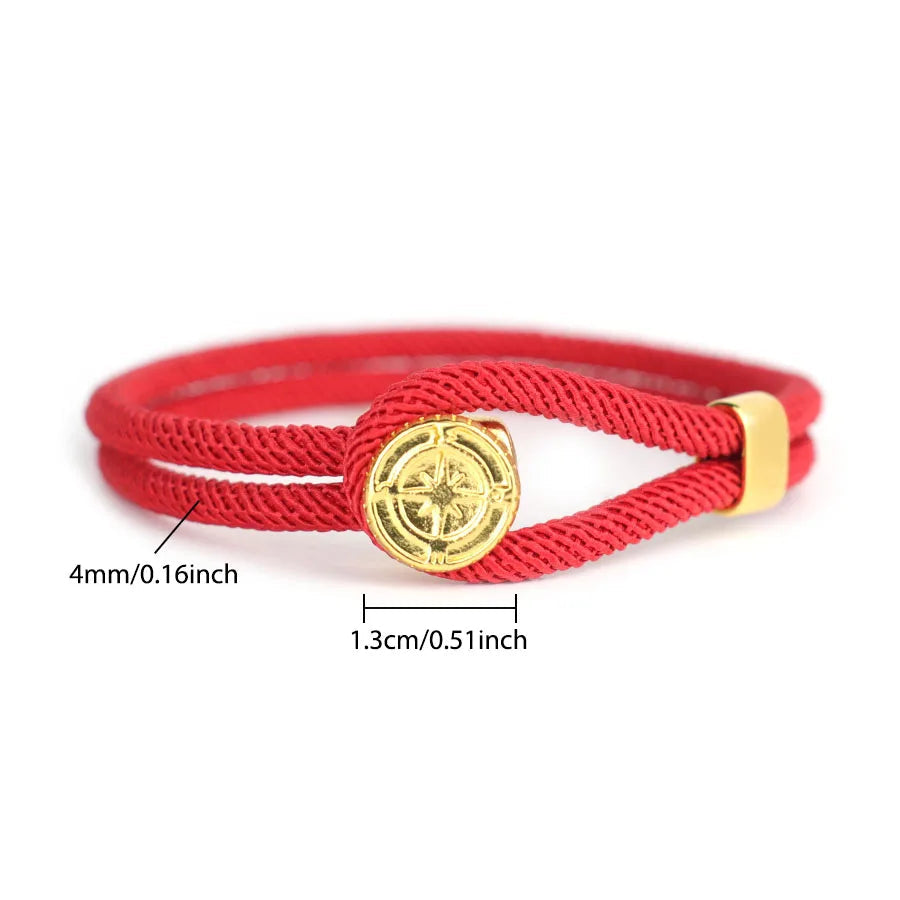 Bracelet en Corde avec Boussole Nautique Rose des Vents