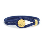Bracelet en Corde avec Boussole Nautique Rose des Vents bleu marine