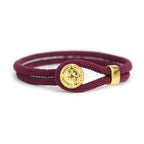 Bracelet en Corde avec Boussole Nautique Rose des Vents bordeaux