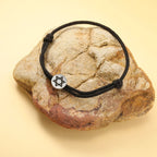 Touwarmband met het joodse symbool zwarte en zilveren <span data-glossary-id="Star of David">Davidster</span>