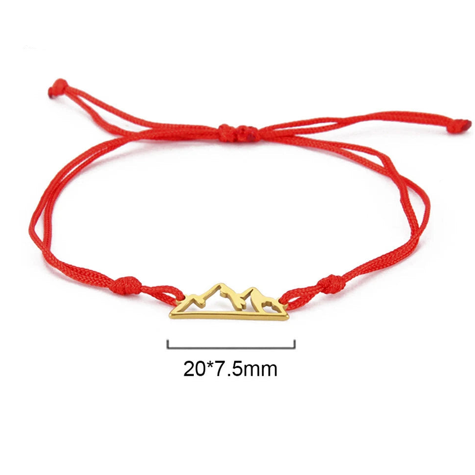 Bracelet en Corde avec Pendentif Montagne pour Femme ou Homme