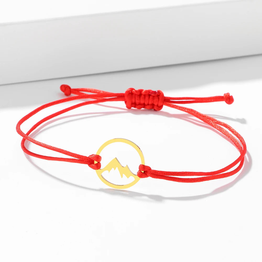 Touwarmband met ronde berghanger 