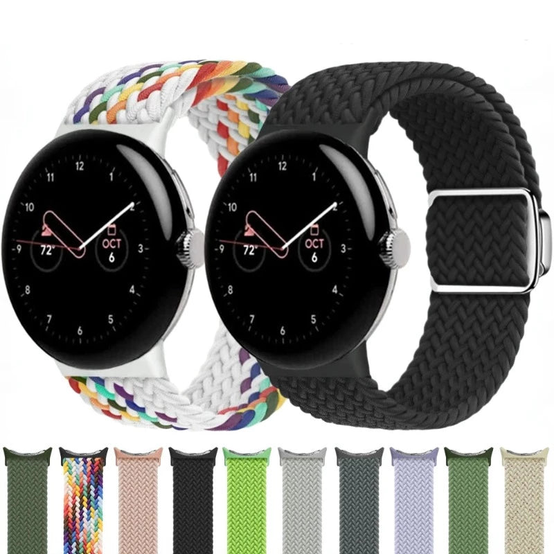 Nylon koord Horlogeband voor Google Pixel Watch 41mm 