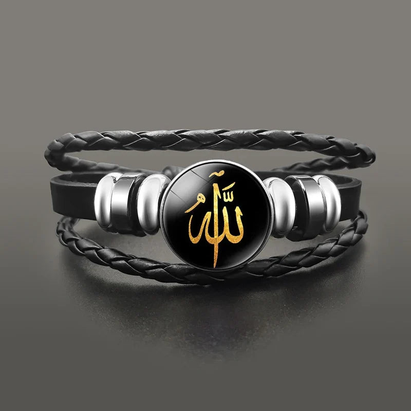 Armband van gouden Arabisch moslim leer met Allah