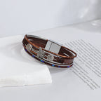 Armband van leer met schelp en zeester in bruin