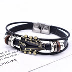 Bracelet en cuir guitare de rock'n'roll