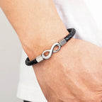 Moderne oneindige leren armband voor heren 