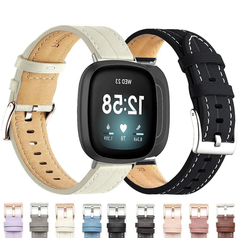 Leren bandje voor Fitbit Versa 3, Versa 4, Sense 1 en Sense 2 horloge 