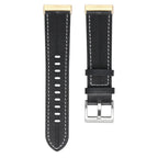 Zwart leren bandje voor Fitbit Versa 3, Versa 4, Sense 1 en Sense 2 horloge