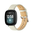 Wit leren bandje voor Fitbit Versa 3, Versa 4, Sense 1 en Sense 2 horloge