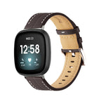 Bruin leren bandje voor Fitbit Versa 3, Versa 4, Sense 1 en Sense 2 horloge