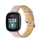 Roze leren bandje voor Fitbit Versa 3, Versa 4, Sense 1 en Sense 2 horloge