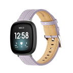 Paars leren bandje voor Fitbit Versa 3, Versa 4, Sense 1 en Sense 2 horloge